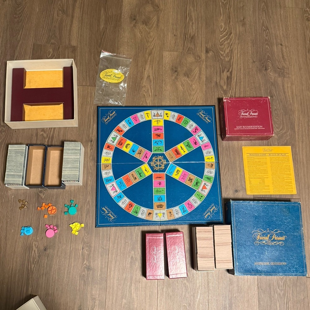 Trivial Pursuit Master BB Edition FULL Card Set NO 1 Wheel & Die Vtg